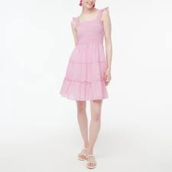 J.Crew Factory Smocked Midi Dress - Picture 1 of 14